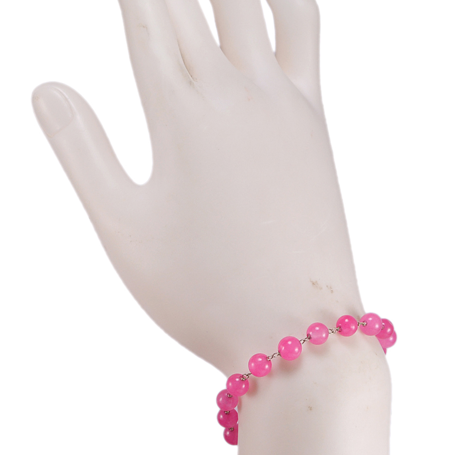 Pink Quartz Beaded Silver Bracelet Pg-156747 Gender: Women
