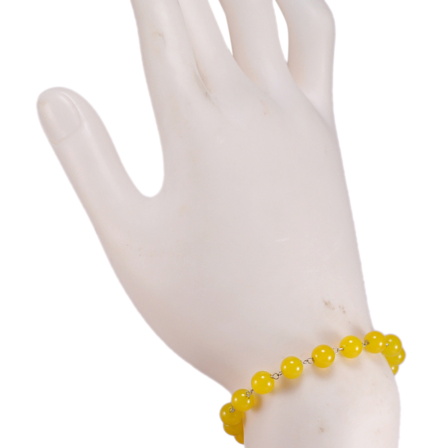 Yellow Quartz Beaded Silver Bracelet Pg-156750 Gender: Women