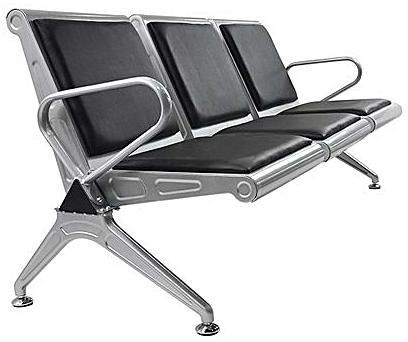 Ss Three Waiting Seater - Extruded Aluminum & Cold Rolled Steel, Durable Leg - Ergonomic Armrest, Space Saving Design, Rust Proof Finish
