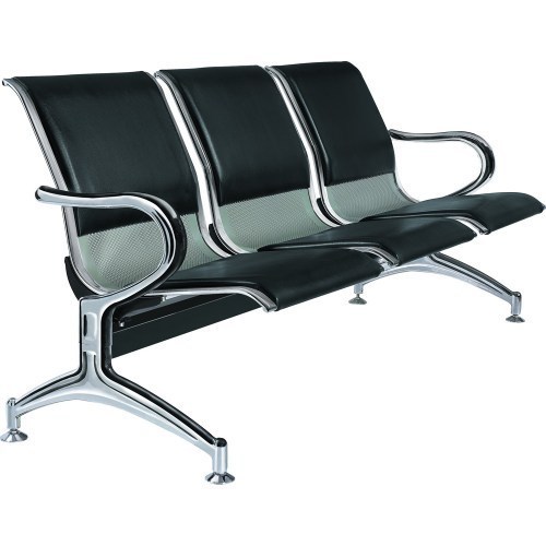 Ss Three Waiting Seater - Extruded Aluminum & Cold Rolled Steel, Durable Leg - Ergonomic Armrest, Space Saving Design, Rust Proof Finish