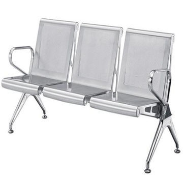 Ss Three Waiting Seater - Extruded Aluminum & Cold Rolled Steel, Durable Leg - Ergonomic Armrest, Space Saving Design, Rust Proof Finish