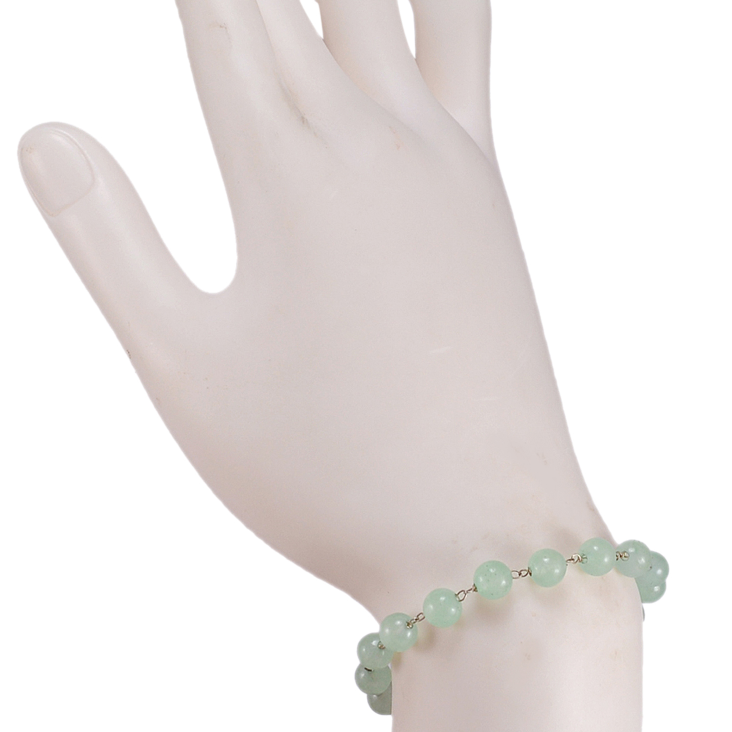 Green Quartz Beaded Silver Bracelet Pg-156752 Gender: Women