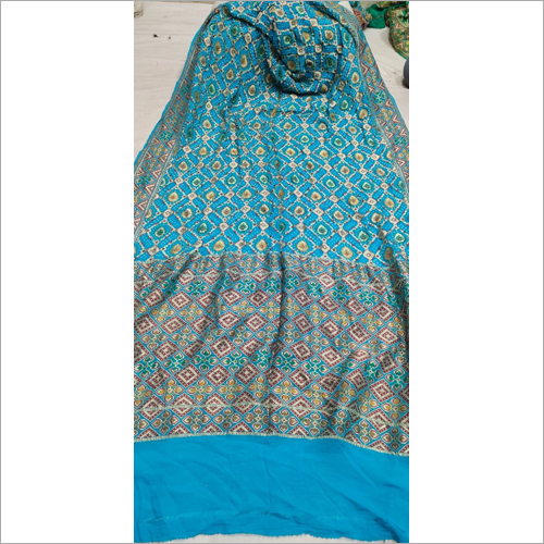 Chiffon Handloom Khaddi Bandhej Patola Saree - Cotton Silk Fabric, Elegant Plain Design For Party Wear, Versatile For Summer And Winter
