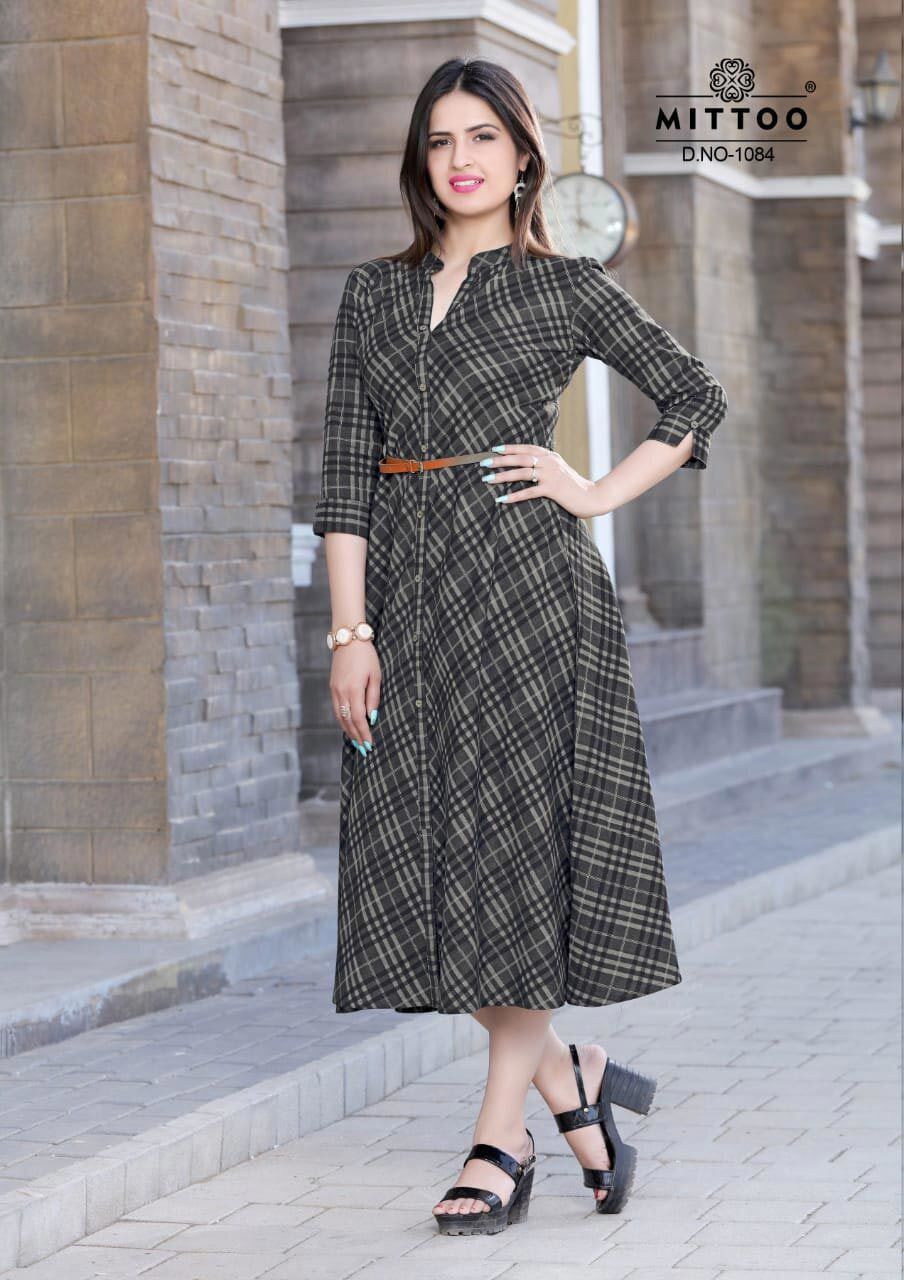 Spring Belt Vol-3 Mittoo Rayon Cotton Flair Wholesale Kurti