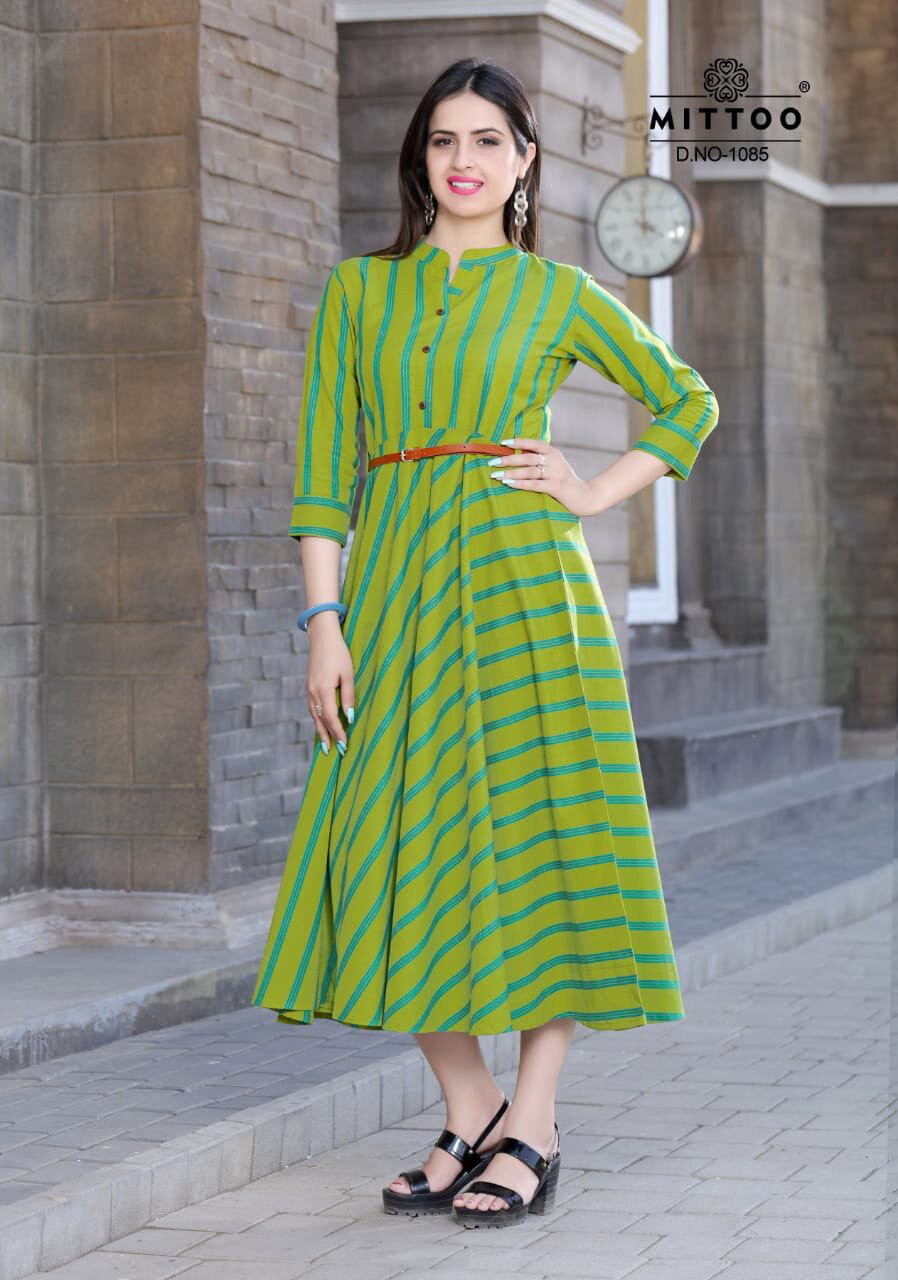 Spring Belt Vol-3 Mittoo Rayon Cotton Flair Wholesale Kurti
