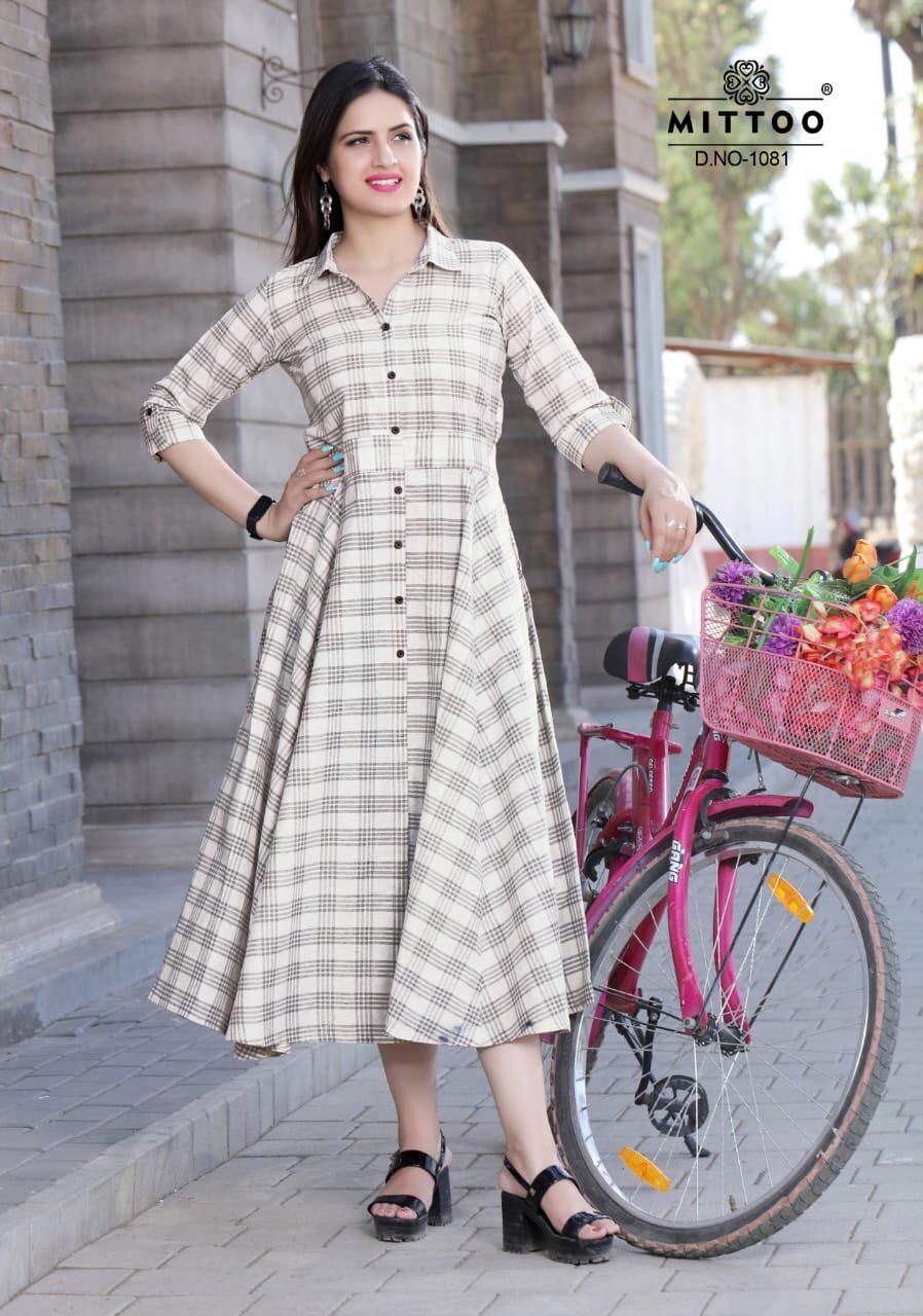 Spring Belt Vol-3 Mittoo Rayon Cotton Flair Wholesale Kurti