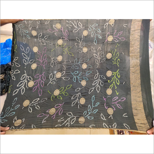Moonga Spun Silk Pure Handloom Fancy Bandhej Dupatta - Cotton Material, Customized Size, Plain Pattern, Seasonal Versatility | Traditional Ethnic Appeal
