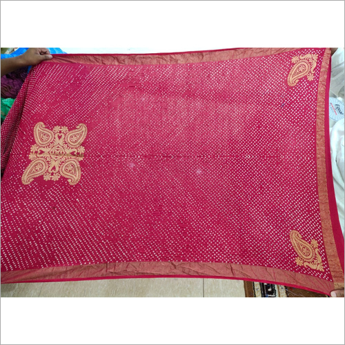 Moonga Spun Silk Pure Handloom Fancy Bandhej Dupatta - Cotton Material, Customized Size, Plain Pattern, Seasonal Versatility | Traditional Ethnic Appeal