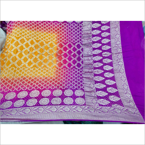 Moonga Spun Silk Pure Handloom Bandhej Dupatta Decoration Material: Paint