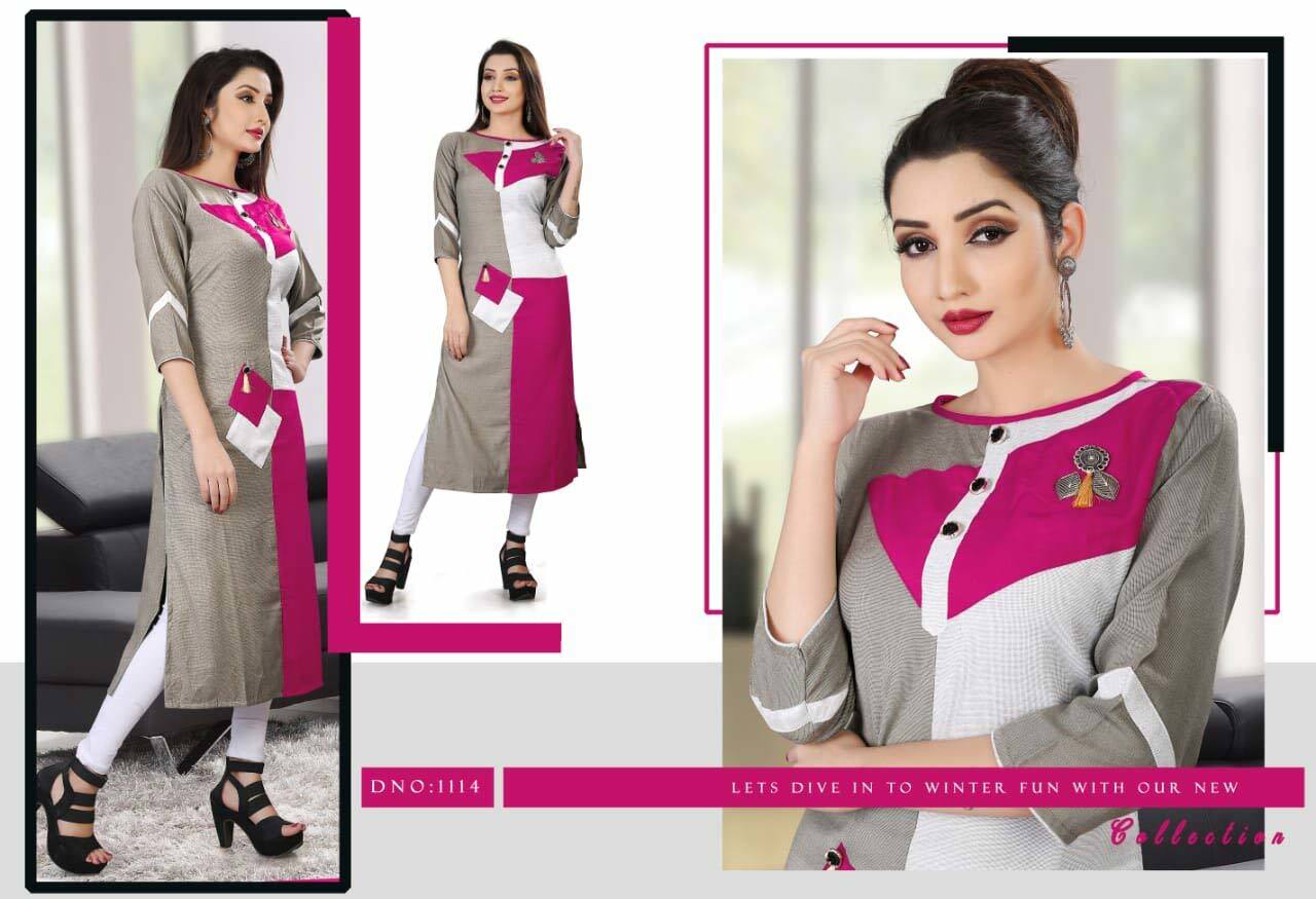 Bhagyashree Tf Designer Plain Daily Wear Kurti - Cotton Blend Fabric, Sizes M(38), L(40), Xl(42), Xxl(44) | Ideal For Rainy, Spring, Summer, And Winter Seasons