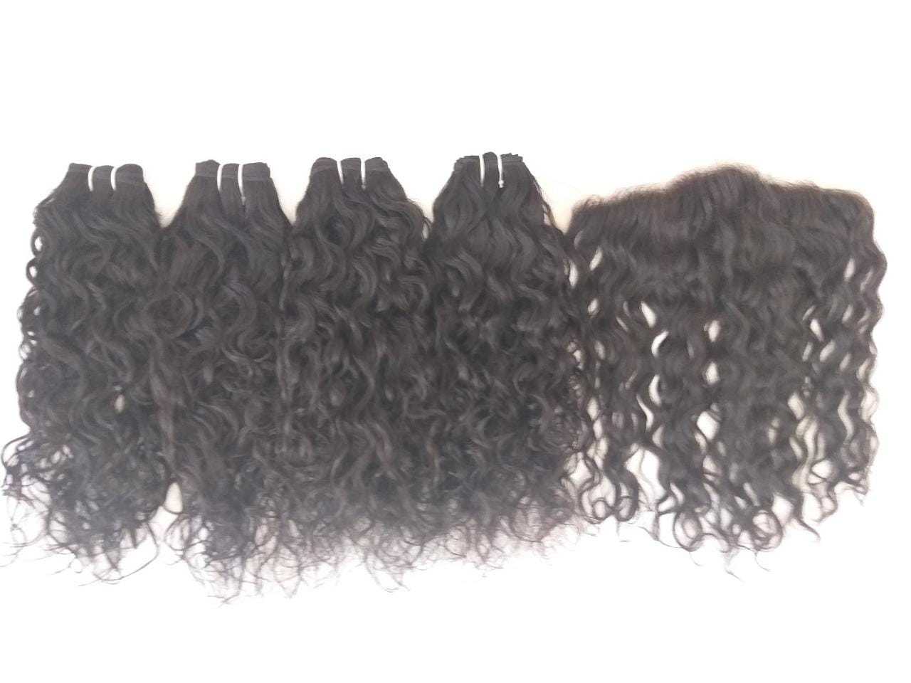 Natural Color Raw Virgin Curly Human Hair Machine Weft Hair