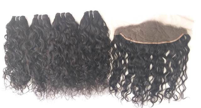 Natural Color Raw Virgin Curly Human Hair Machine Weft Hair