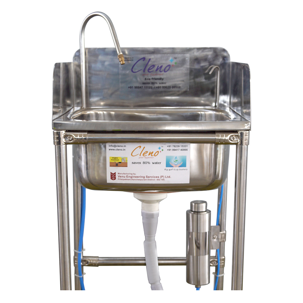 Hand Wash Station - Stainless Steel, 1200mm X 400mm X 400mm | Saves 80% Water, Foot Operated Dispenser, Long Life Design