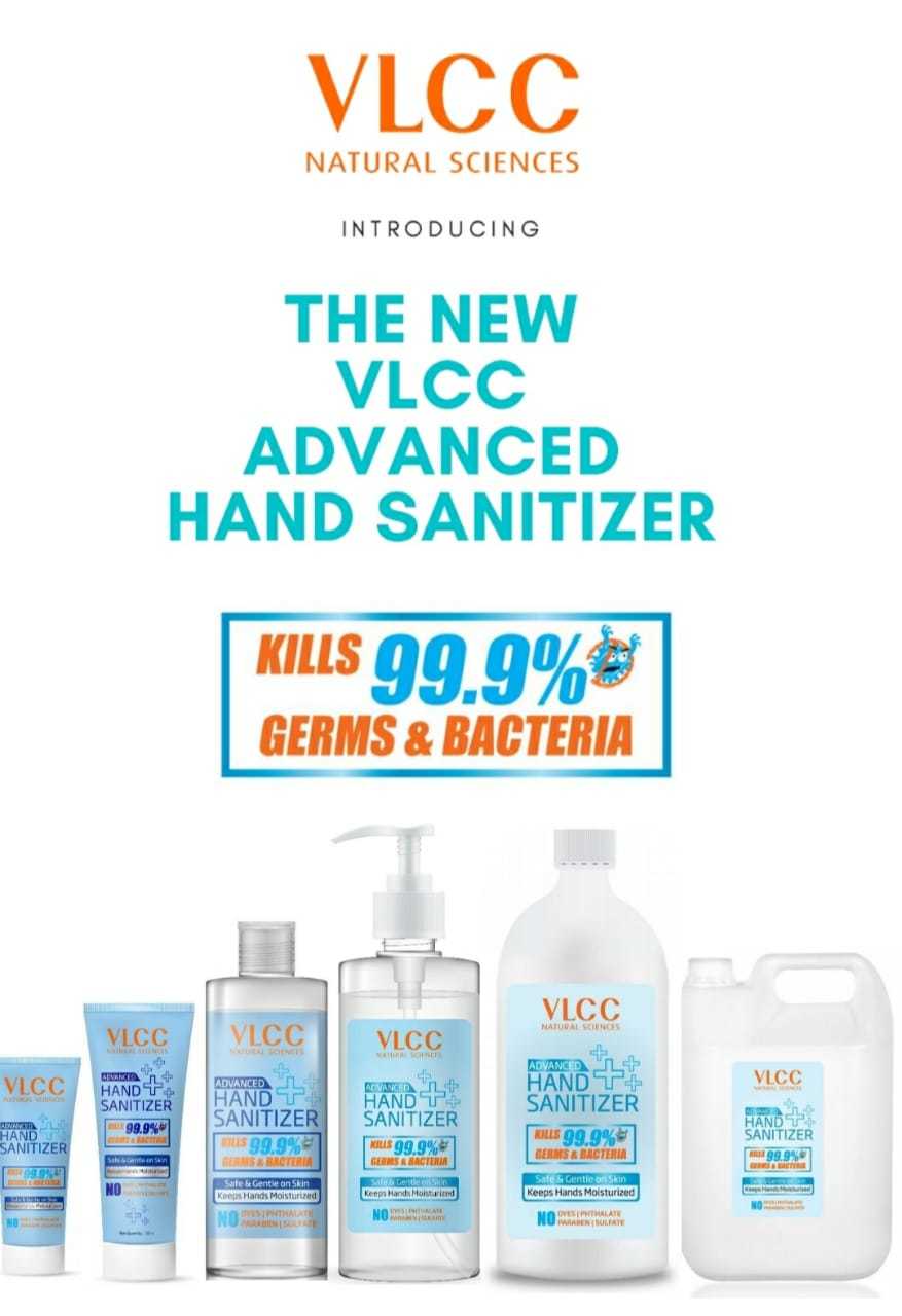 Vlcc Hand Sanitizer - 100 Ml | 72% Alcohol Formula, Softening Agents, Free From Dyes, Phthalates, Parabens, And Sulfates
