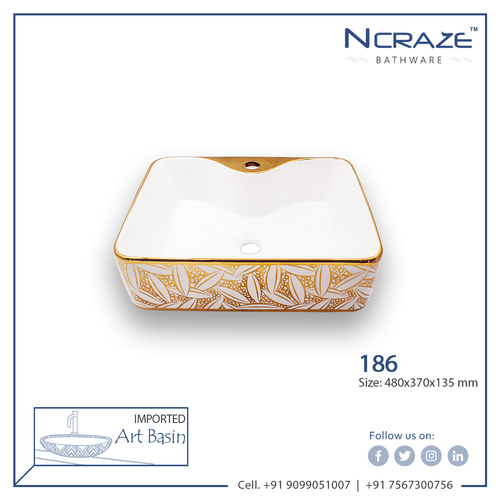 Decoratove Best Price Orange White Table Top Wash Basin