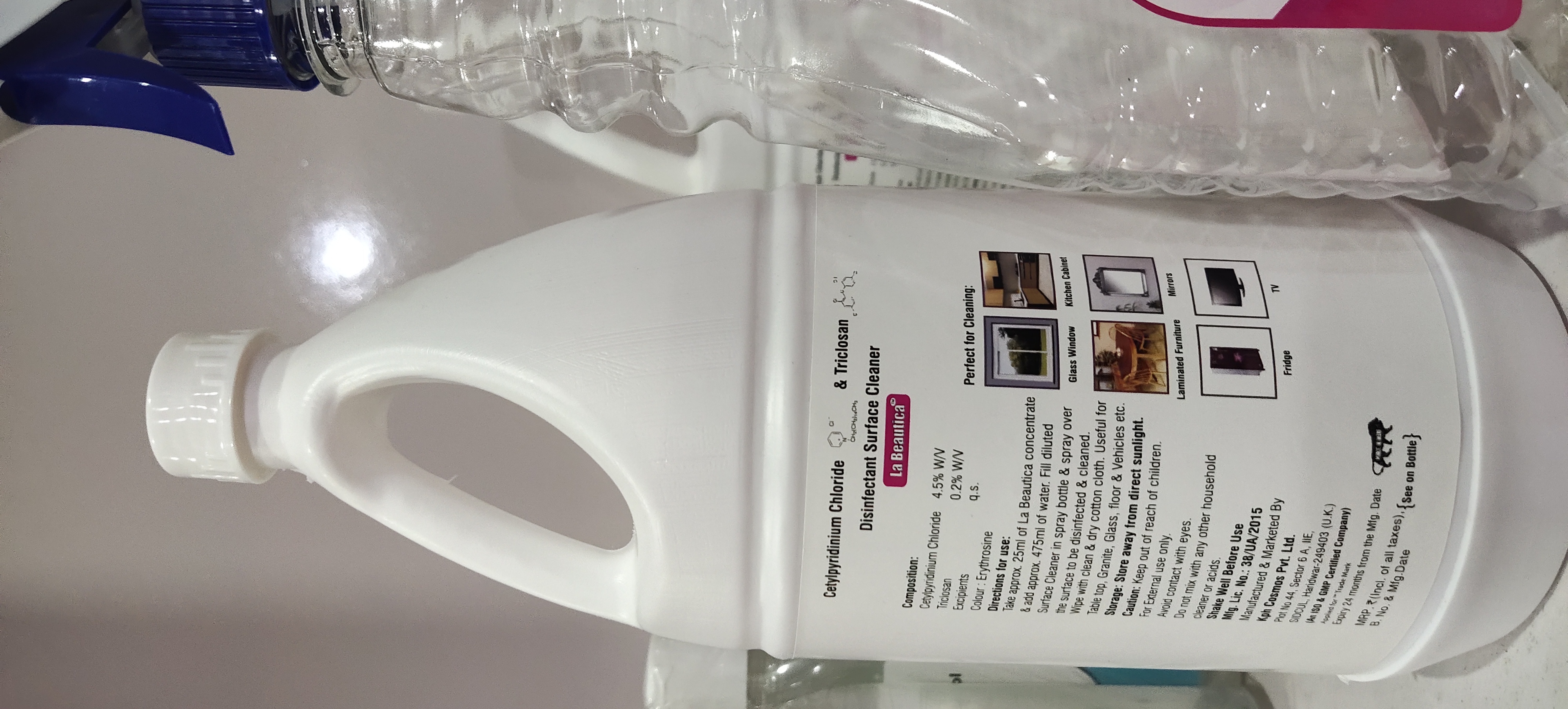 Disinfectant Surface Cleaner Application: Avoid Contact With Eyes
