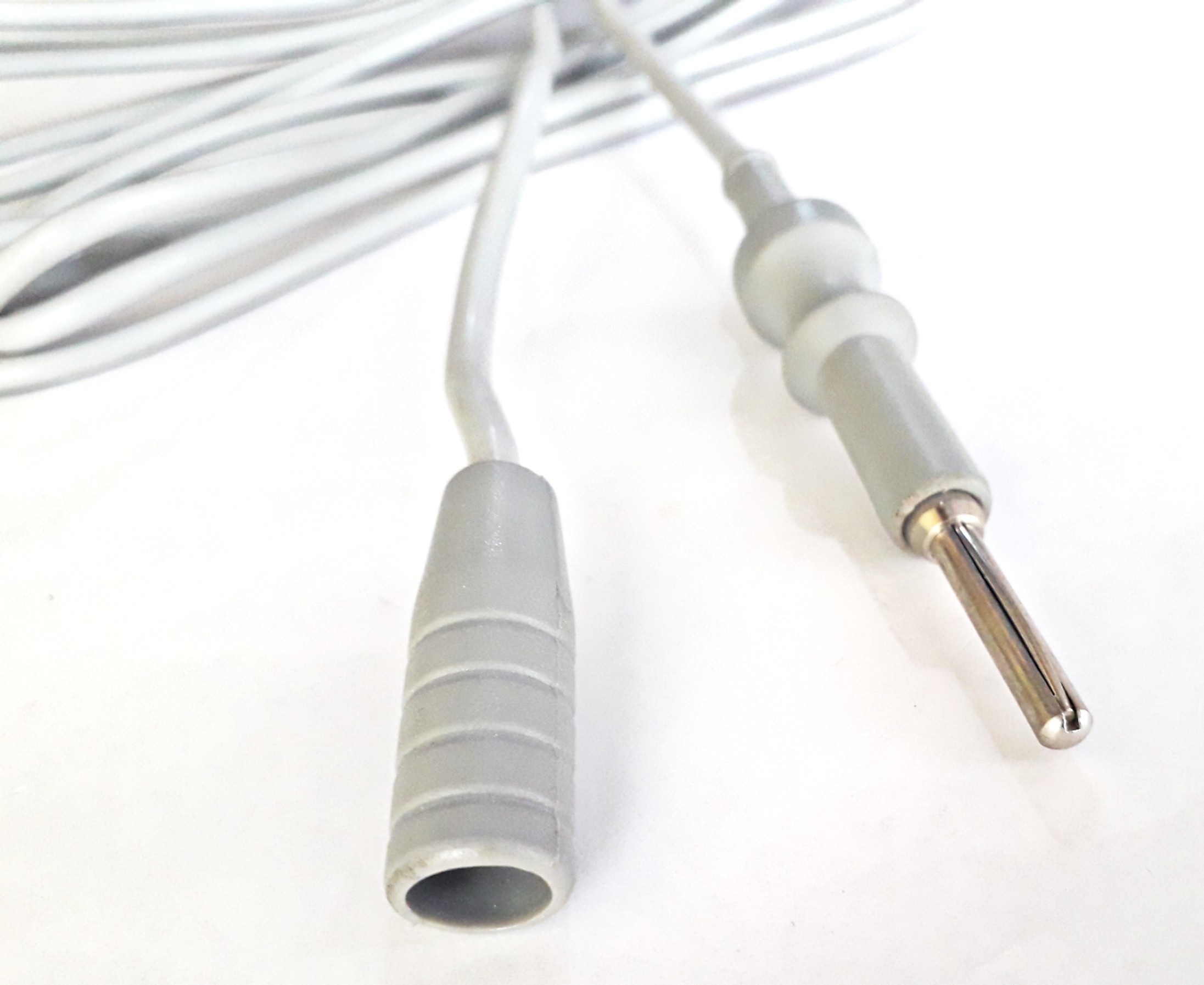 Monopolar High Frequency Cable Cord - Silicon Rubber Insulated, 4mm Size, Grey Color, Reusable/autoclavable Stroz 2mm Banana Jack Pin