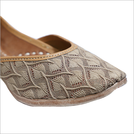 Brown Color Fabric Jutti