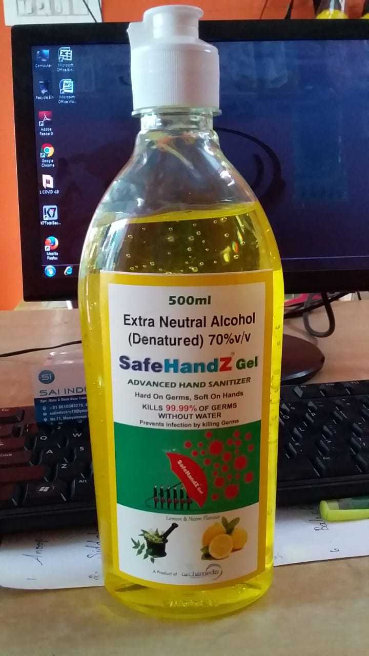 Hand Sanitizer - Alcohol 70%-75%, 100/200/250/500 Ml Bottle & 1/5 Liter Can | Ayurvedic Protection, Highly Moisturized Gel, Unisex, White
