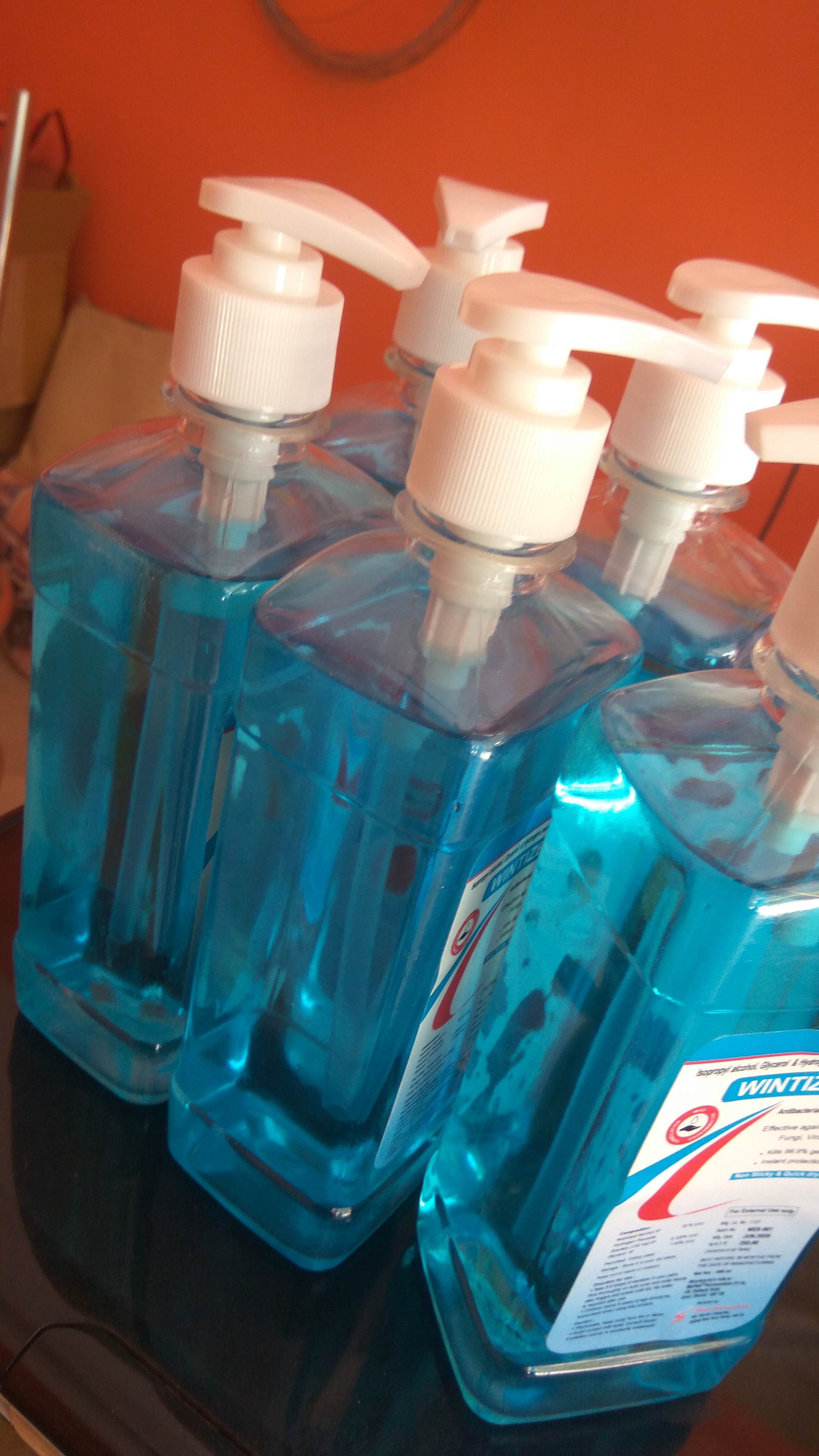Hand Sanitizer - Alcohol 70%-75%, 100/200/250/500 Ml Bottle & 1/5 Liter Can | Ayurvedic Protection, Highly Moisturized Gel, Unisex, White