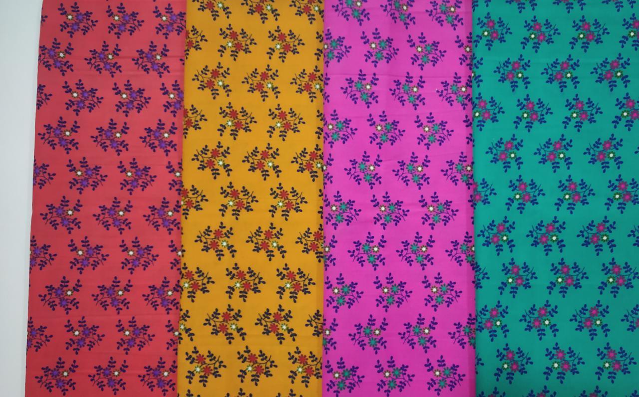 Light In Weight Floral Printed Cotton Kurti Fabric