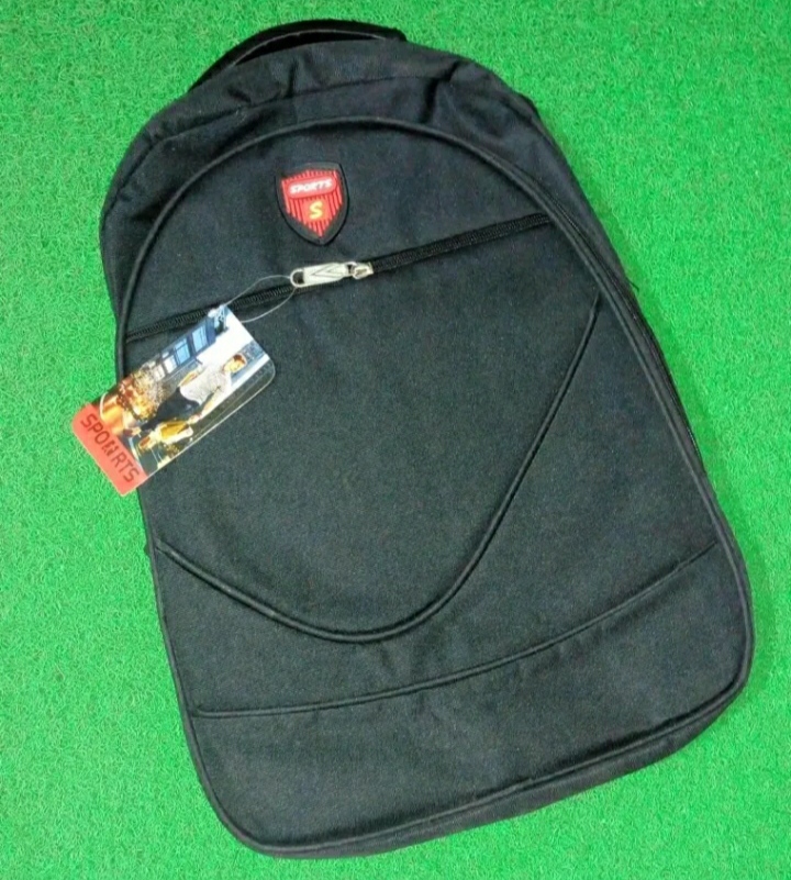 School Bag - Canvas Material, Free Size | Plain Black Design, Versatile Style For Boys And Girls, Ideal For School And College Use