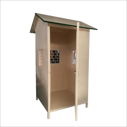 Portable Guard Cabin - Mild Steel 6ft X 4ft X 8ft | Beige Color Galvanized Sheet Roof Concrete Floor Single Door With Window