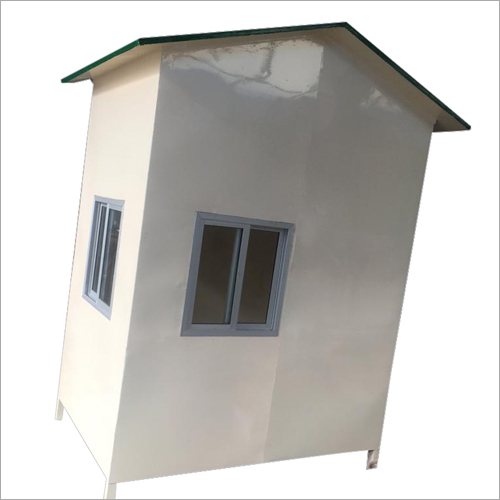 Portable Guard Cabin - Mild Steel 6ft X 4ft X 8ft | Beige Color Galvanized Sheet Roof Concrete Floor Single Door With Window