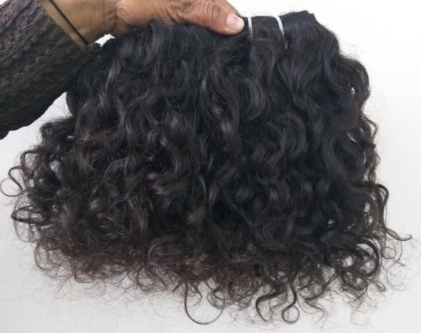 Natural Color Unprocessed Curly Hair Extensions Long Lasting