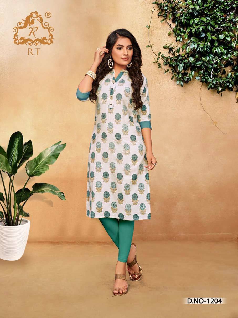 Casual Rt Design Cotton Flex Printed Kurti - Premium Quality Cotton, Available Sizes M(38) To 3xl(46), Suitable For All Seasons, Booking Only