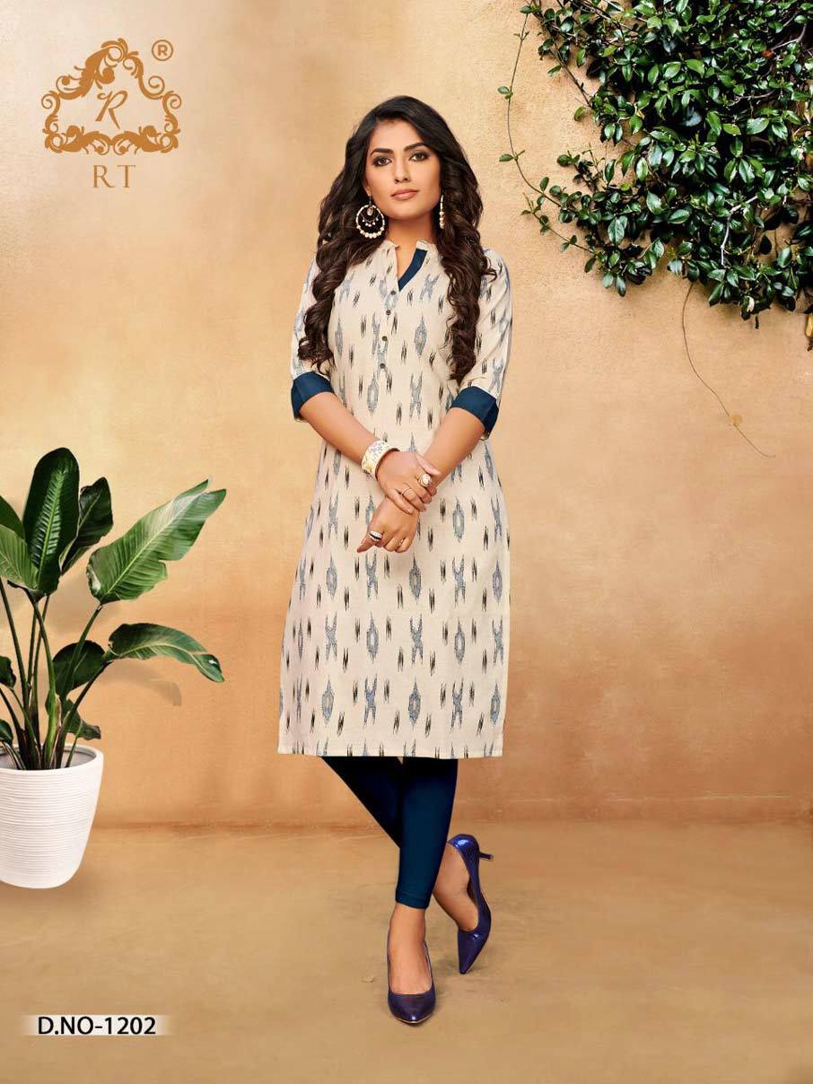 Casual Rt Design Cotton Flex Printed Kurti - Premium Quality Cotton, Available Sizes M(38) To 3xl(46), Suitable For All Seasons, Booking Only