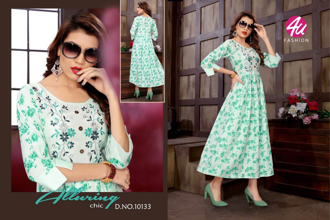 Spring Celebration 4u Fashion Rayon Embroidery Kurti For Export