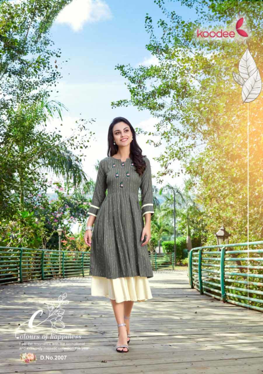 Spring Chahat Two Layer Wholesale Kurti Catalog
