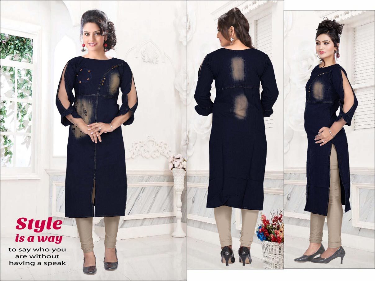 Spring Chokidar Vol-2 Privaa Cotton Denim Embroidery Kurti
