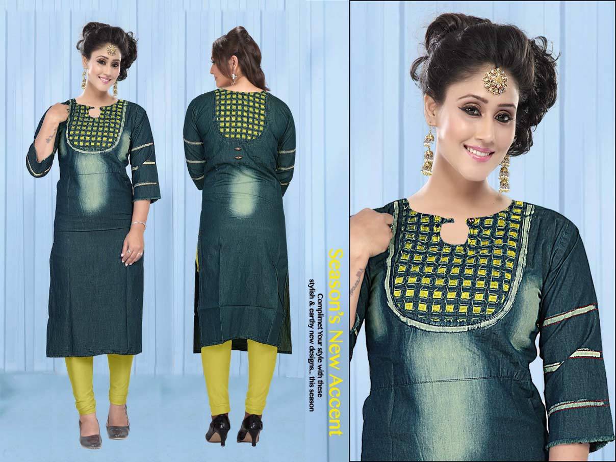Spring Chokidar Vol-2 Privaa Cotton Denim Embroidery Kurti