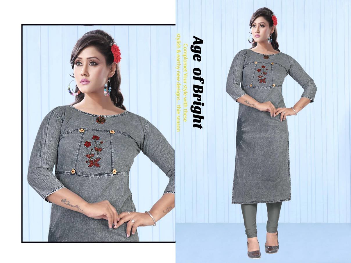 Spring Chokidar Vol-2 Privaa Cotton Denim Embroidery Kurti