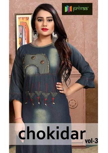 Spring Chokidar Vol-3 Privaa Applica Design Denim Kurti