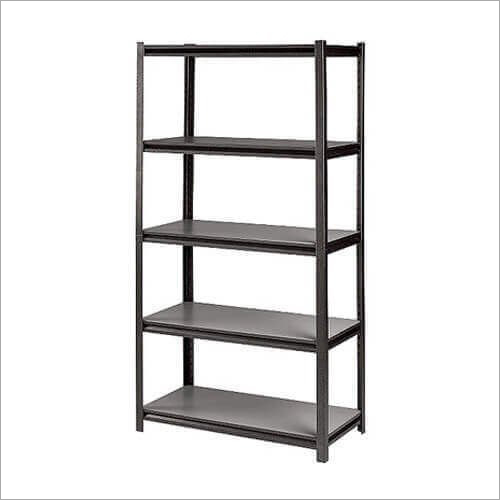 MS Slotted Angle Racks - Mild Steel, Customizable Dimensions, Modern Black Design | Durable Sturdy Storage Rack for Commercial and Residential Use