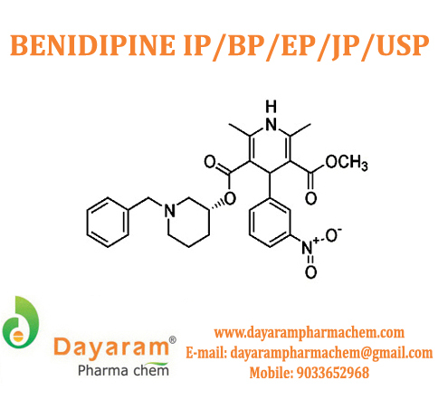 Benidipine Hydrochloride - 99% Purity, 505.571 Molecular Weight | Hypertension Management, Dihydropyridine Calcium Channel Blocker, 4mg And 8mg Dosage Options