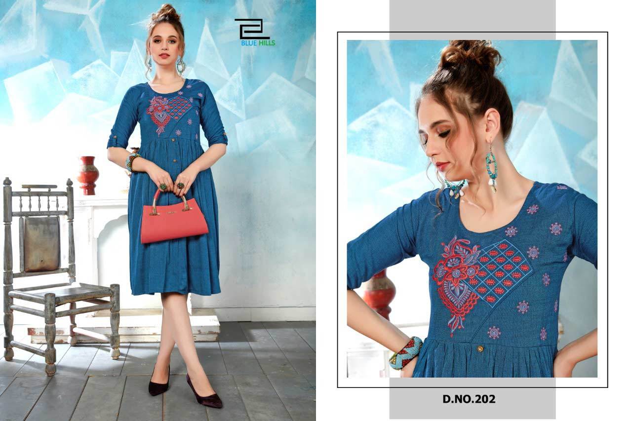 Comfort Vol-1 Wholesale Fancy Kurti Set - Heavy Rayon Two Tone Frill With Fancy Computer Embroidery , Available In M, L, Xl, Xxl, 3xl For All Seasons