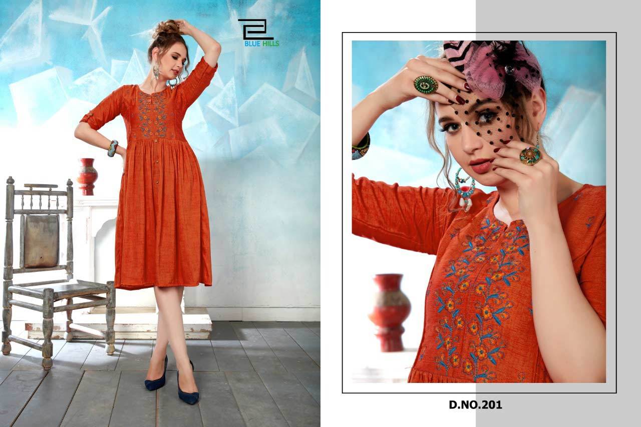 Comfort Vol-1 Wholesale Fancy Kurti Set - Heavy Rayon Two Tone Frill With Fancy Computer Embroidery , Available In M, L, Xl, Xxl, 3xl For All Seasons
