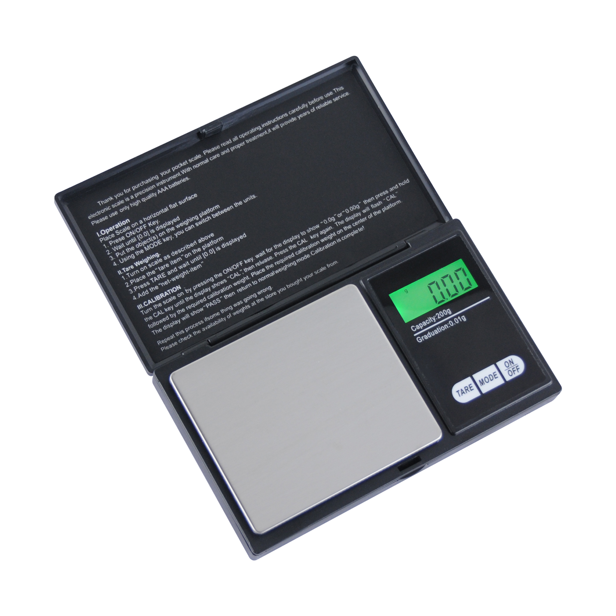 Bds Cs Pocket Scales High Quality Weighing Smoking Scales 200g 0.01g Capacity Range: 100g/0.01g