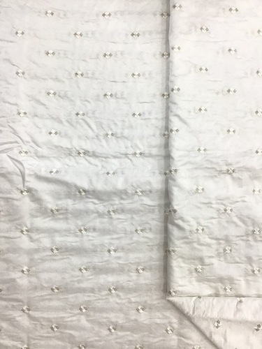 Chanderi Dyeable Embroidery Fabric - 44 Inch Width, White Color | Lightweight, Washable, Premium Quality Threads
