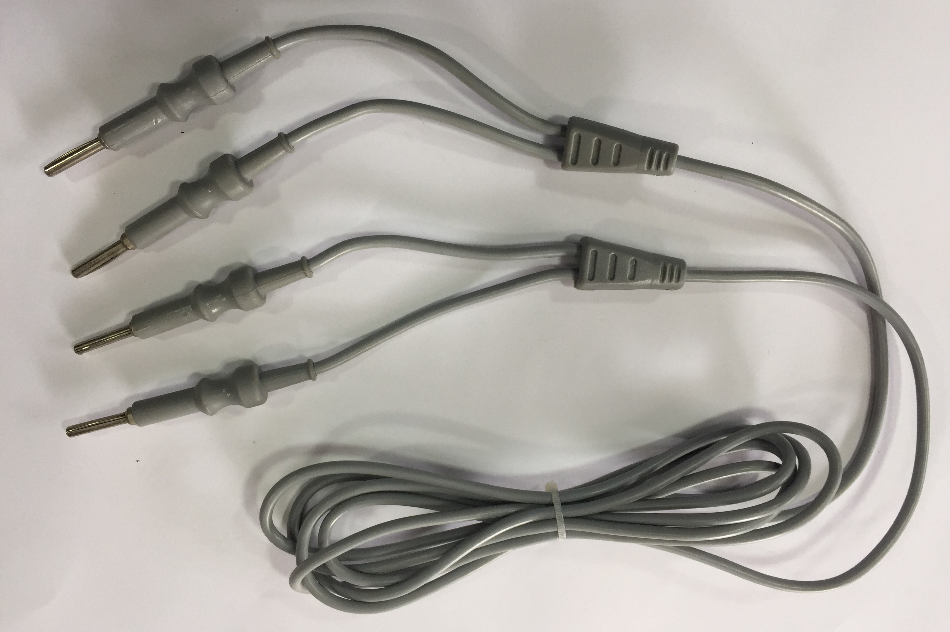 Surgical Patient Plates Cable - 7/36 2-core Ptfe Insulated Spc Cable, 4mm O.d., 3m Length, Universal 2 Jack Pin With T Junction