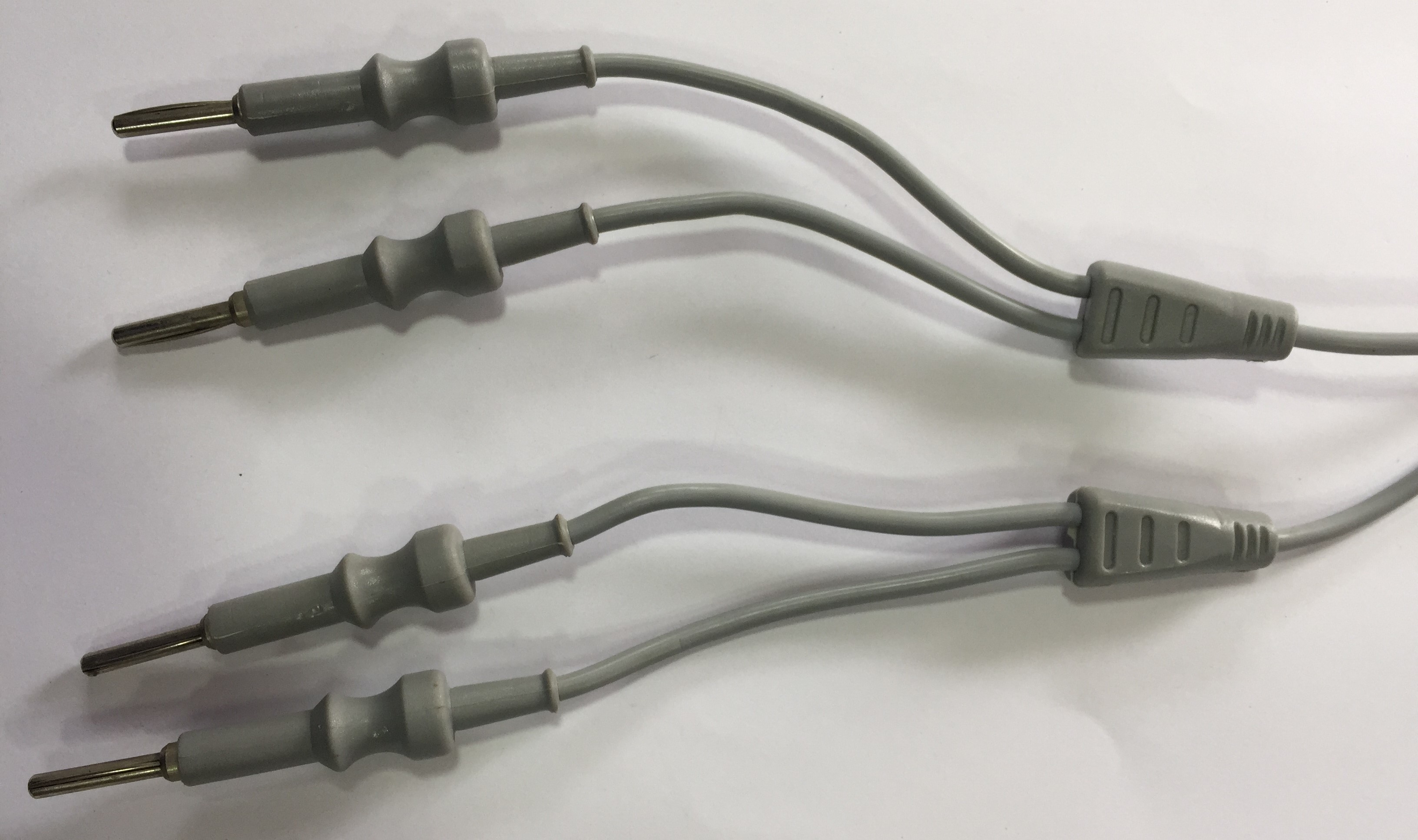 Surgical Patient Plates Cable - 7/36 2-core Ptfe Insulated Spc Cable, 4mm O.d., 3m Length, Universal 2 Jack Pin With T Junction