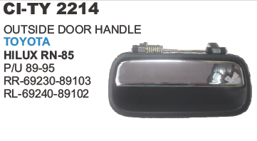 Outside Door Handle Toyota Hilux - Durable Plastic, Compatible With 4-wheeler Models | Includes Warranty For Long-lasting Performance