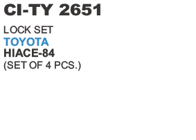 Lock set Toyota Hiace