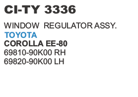 Window Regulator Assy Toyota Corolla