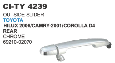 Outside Slider Rear Toyota Hilux - Durable Material | Vehicle Type: 4-Wheeler, Warranty Included
