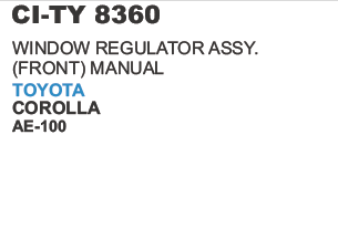 Window Regulator Assy Front Manual Toyota Corolla